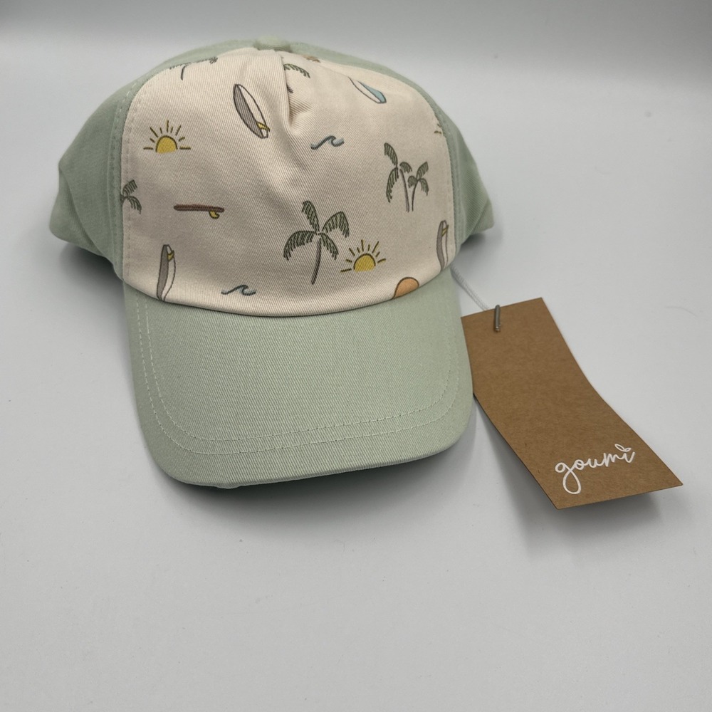 GOUMI Cap Hat StrapBack Adjustable Beach Palm Surf 22-23" Unisex 100% Cotton NEW